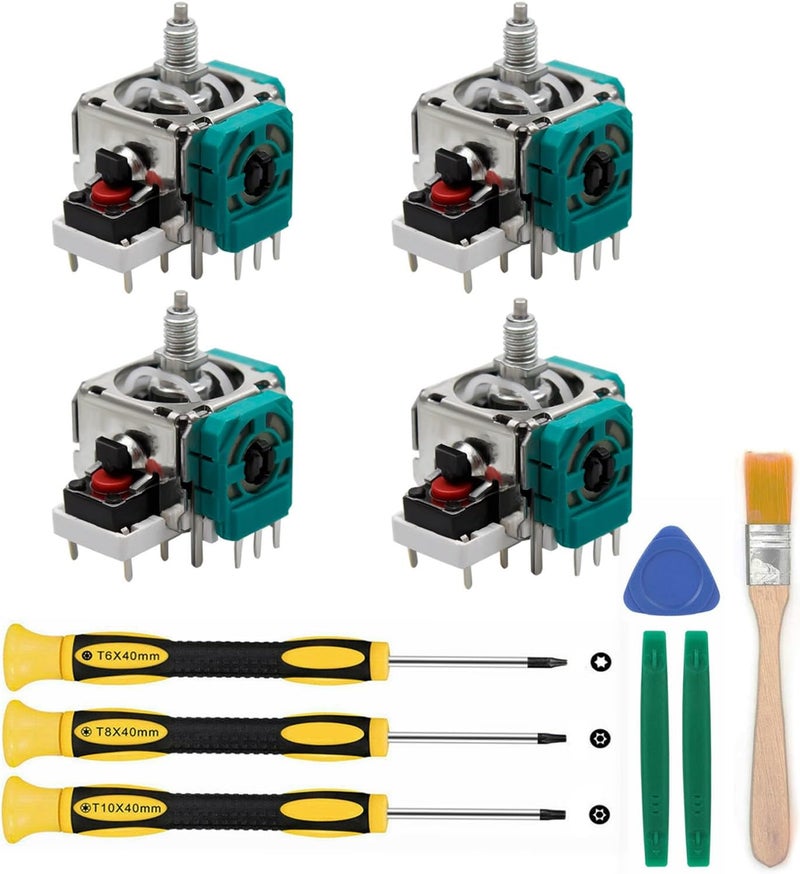 Veanic 4-Pack Analog Joystick Replacement for Xbox Elite Wireless Controller Series 2, Thumb Sticks Drift Fixing Parts with Repair Tools Kit, T6 T8 T10 Screwdriver - Image 1